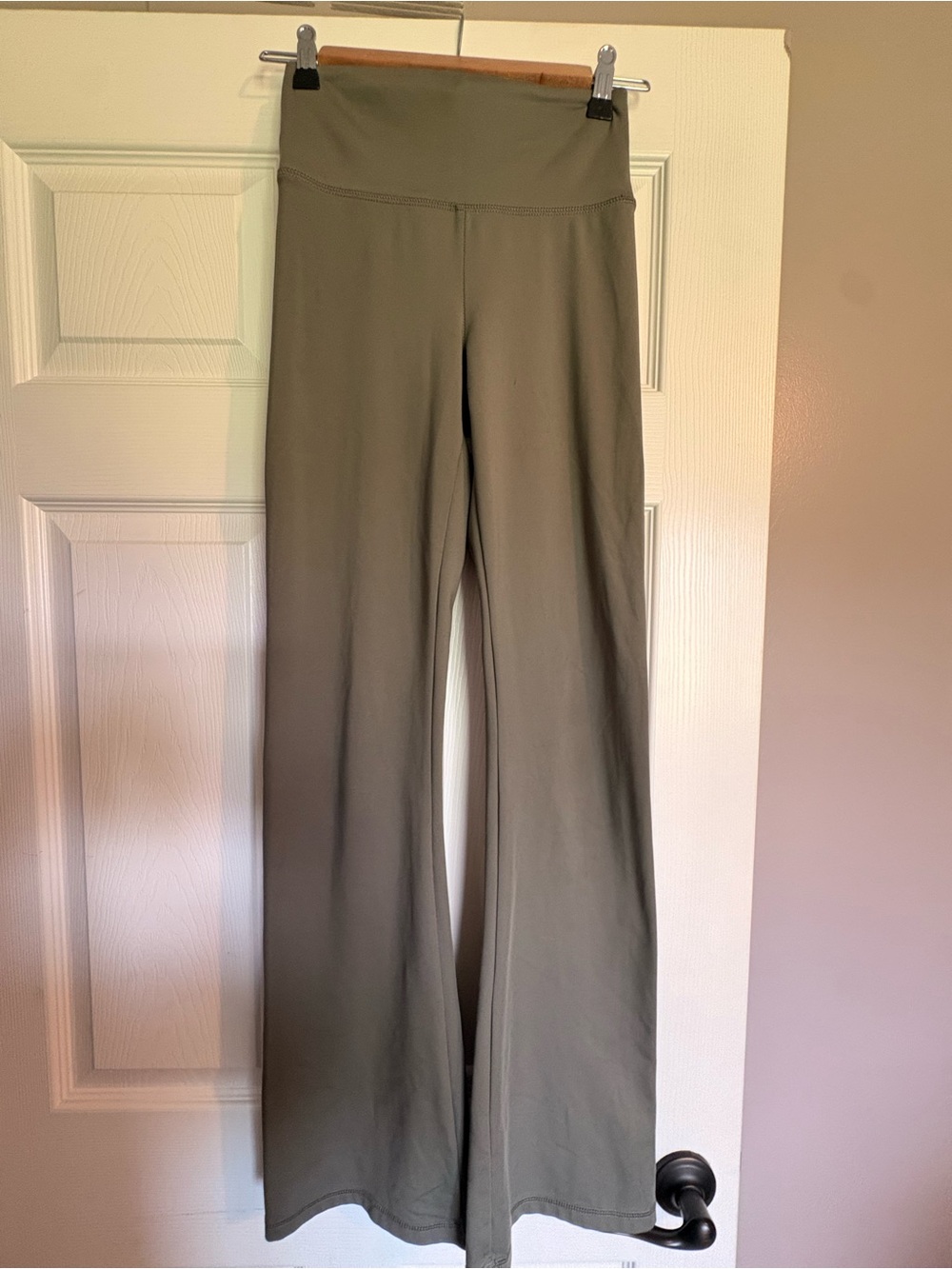 American Eagle Outfitters The Everything Flare Olive Green Wide Leg Pants